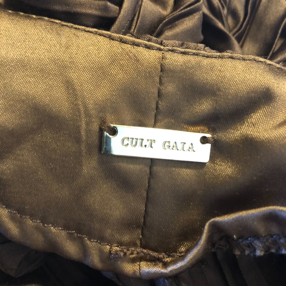 Cult Gaia - XS pleated buckle back dress. Angela rushed satin maxi. - Picture 10 of 10